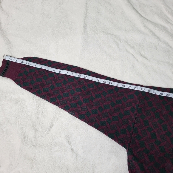 Maglifico Florance Men's Burgundy Patterned Sweater. Size XL Merino Wool Italy - Picture 9 of 10